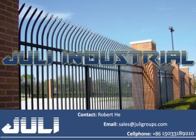 China powder coating cranked spear top garrison fencing for sale