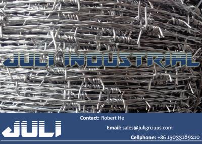 China 1.8mm high tensile heavy duty galvanized barbed wire with wooden spool for sale