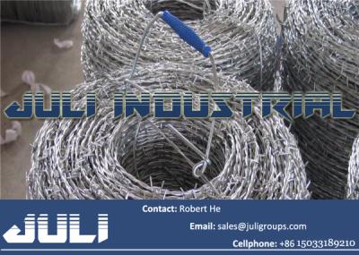 China heavy duty galvanized double strand barbed wire with wire handle for sale