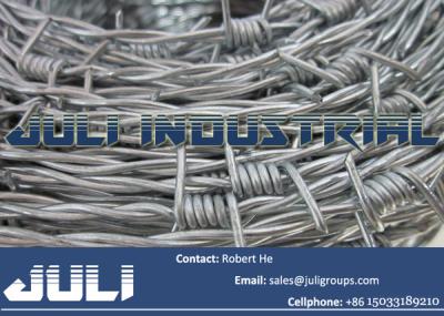 China zn95%, al5% coated barbed wire, galfan coated barbed wire for sale