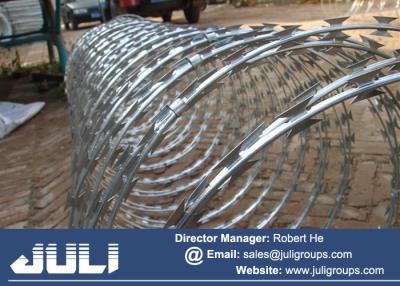 China Barbed Tape Concertina wire for Ship Anti Piracy purposes 900mm diameter for sale