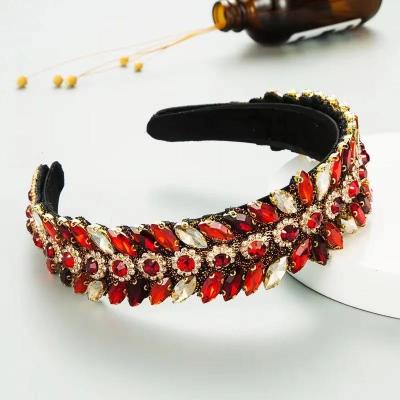 China New Popular Hair Accessories Headbands Flower Crystal Rhinestone Jeweled Headband Diamond Girls Luxury Accessories 2021 for sale