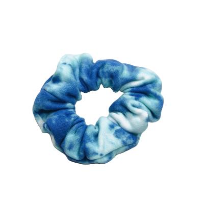 China New Design Fashion Ins Soft Rainbow Hair Scrunchies For Women Tie Dye Hair Ponytail Holder Scrunchies for sale