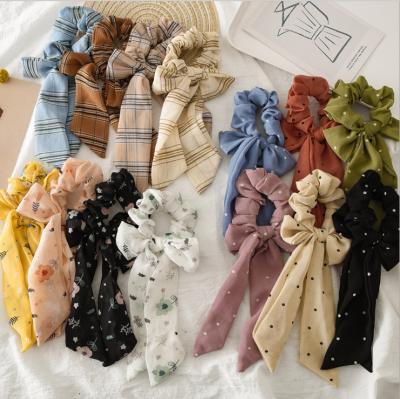 China Sweet New Style Floral Print Hairband Girls Hair Ring Decor Knot Women Hair Ties Ropes Elastic Scrunchies for sale