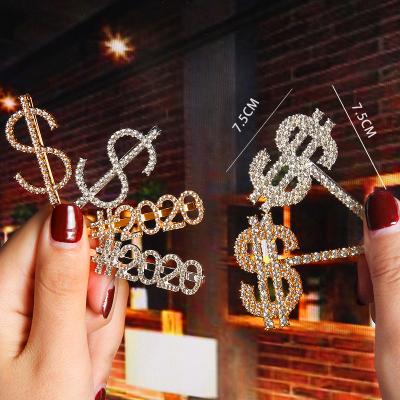 China Fashion Gothic Letter Hairpin Rose Hair Pin Women Wholesale Flower Women's Alloy Word Clip Metal Hairpin for sale