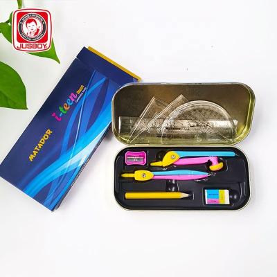 China Student School Stationery Drawing Stationery Geometry Compass Set Box For School Students Math Set for sale