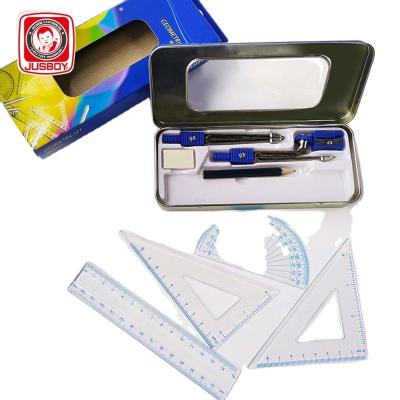 China School Maths Measuring School Student 9pcs Hot Selling Mathematical Instrument Box Math Set for sale