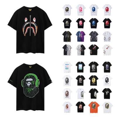 China Anti-wrinkle Top Quality Original Fashion Brand Bapees Men's Casual T-shirt Trendy Loose Printed Tshirt Casual Sports Round Neck T-shirt for sale