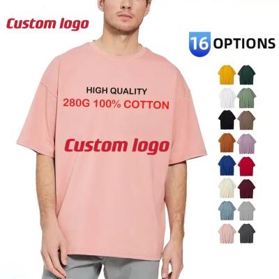 China Other Wholesale Custom High Quality 280gsm 100% Cotton Oversized Men's T-shirts Printed Embroidered Plus Size Men's Shirts for sale