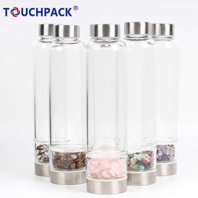 China 2021 Viable Wellness Gem Water Bottle Glass Water Bottle For Promotional Gift for sale