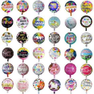 China Luxury Best Selling 18 Inch Round Globes Happy Birthday Helium Balloons For Birthday Party Decoration for sale