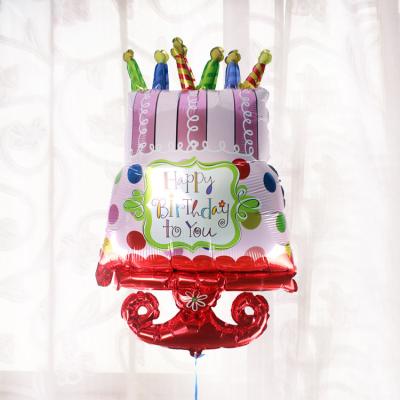 China 54*103cm Luxury Big Size Birthday Cake Foil Balloons Happy Birthday Boy Girl Gifts Party Decoration for sale