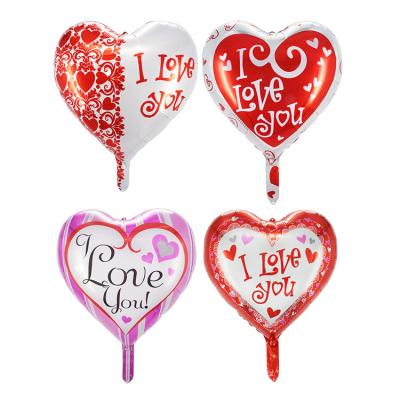 China Luxury Hot Red 18inch Happy Valentine's Day I Love You Foil Balloons For Wedding Love Decoration for sale