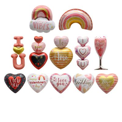 China Gift Toy Valentine's Day Theme Cartoon Shape Movie Balloon Aluminum Wedding Decoration Layout for sale