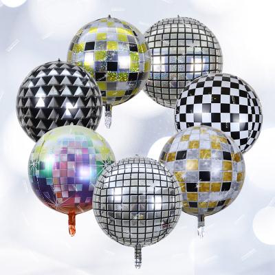 China New Design 22 Inch 4D Gradient Color Disco Foil Balloons Birthday Party Stage Decoration Luxury for sale