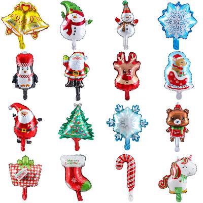 China Mini Size Christmas Snowman Santa Hot Luxury Claus Bells Elk Foil Balloons for Christmas New Year Party Decoration for sale