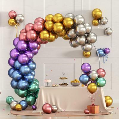 China Wholesale 10 Luxury Arch Metallic Garland Kit For Birthday Party Gold Chrome Latex Balloon Wedding Backdrop Wall Decoration for sale