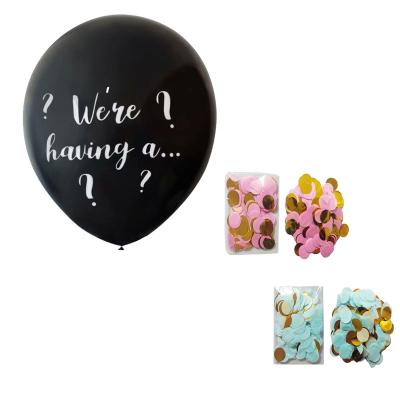 China Wholesale Luxury High Quality Black 36 Inch Reveal Gender Latex Balloon with Confetti Boy or Girl Baby Shower Party Decoration Balloon for sale