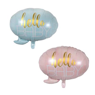 China Luxury Pink Blue Hello Baby Foil Balloons for Birthday Girl or Boy Baby Shower Decoration for sale