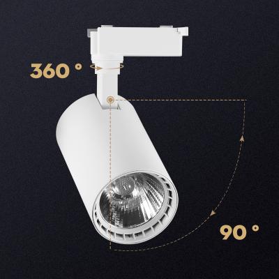 China 30W Mini Spotlight Zoomable Adjustable Spot Lamp Modern Focus Lamp Linear Magnetic COB Track System Led Track Light, Track Light for sale