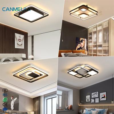 China Luxury Black Gold ultra-thin designer lamparas techo flush mount lamp fixtures like modern ceiling light, bedroom light, led ceiling light for sale