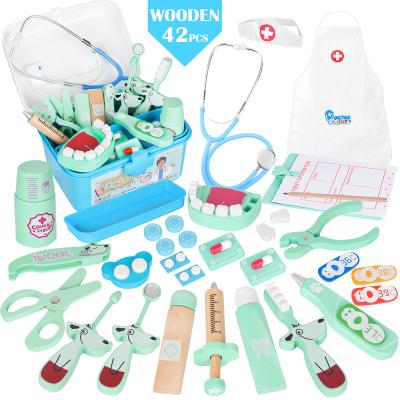 China Doctor Toys Wooden Children's Role Play Set Children's Toys Pretend Toys Education Toys for sale