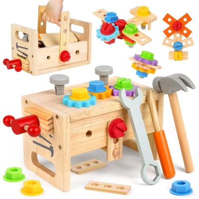 China Mordern Wooden Toys Kids Tool Kit Role Play Toys Toolbox Kids Toys For Boys Girls Ages 2 3 4 5 6 (30 PCS) for sale