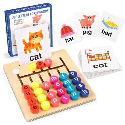 China Modern Kids Wooden Maze Matching Letter Spelling Game Toys Montessori Educational Toys for sale