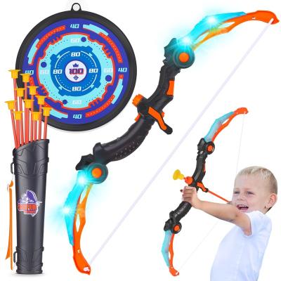 China Eco-friendly Material Archery Set Kids Archery Set with LED Light with 10 Suction Cups Arrows Targets Shake, Indoor Outdoor Garden Games for sale