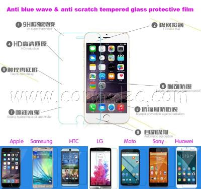 China anti scratch tempered glass protective film for Iphone 6(plus), Iphone 6(plus) glass film for sale