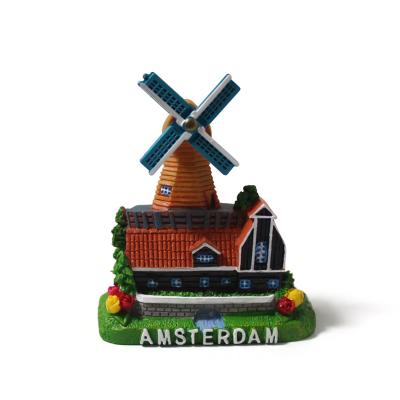 China Custom Souvenir 3D Home Decoration Gift Tourism Amsterdam Cartoon Resin Fridge Magnet Wholesale Durable for sale