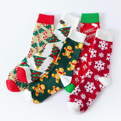 China Wholesale Breathable Jacquard Knit Snowflake Floor Merry Christmas Compression Cotton Socks Woman Indoor Socks for sale