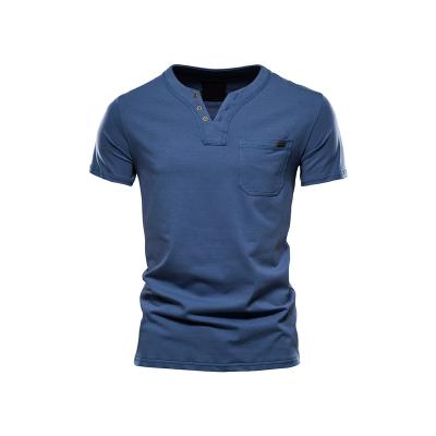 China Wholesales QUICK DRY summer soft men's sports cotton breathable T-shirt customize logo V-neck casual men's T-shirts for sale