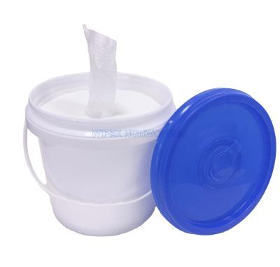 China Spunbond Cleaning Wipex Wipes Wet Exterior Cleaning Cloths Roll Center Pull Cloths In Bucket/Canister for sale