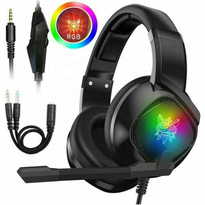 China Stereo Headband RGB LED PC Wired Light Earphones Edge - Noise Over-Ear Professional Gaming Headset For PS4 for sale