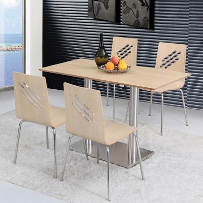 China Modern Sanlang restaurant plywood shell seat table and chair set fast food furniture bentwood stackable chairs for sale