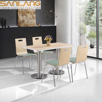 China Nordic Style and Metal Chair Seat Dining Set Sponge Cushion Dining Table Leg Extendable Canteen Restaurant Furniture for sale