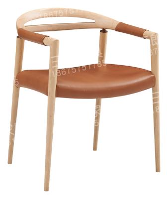 China Modern Designer Chair Solid Beech Wood Frame With Cushion Modern Leisure Canteen Restaurant Chair for sale