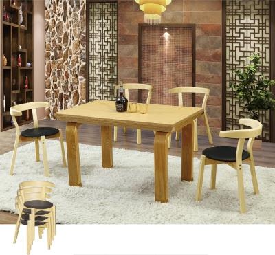 China Sanlang modern solid oak wood chair table for shopping mall coffee shop cafe chairs furniture for sale