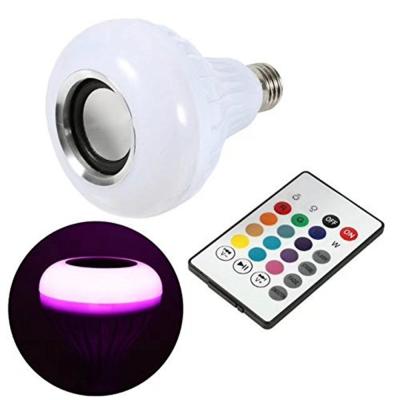 China Hot Selling Salon 24 Keys Wireless Remote Control 12W E27 RGB LED Light Music Speaker Smart Wireless Remote Control Bulbs for sale