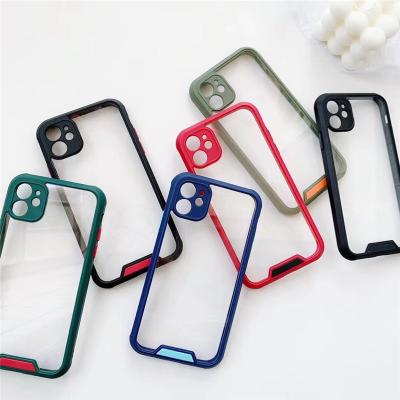 China Anti-fall Waist Acrylic TPU Frame Phone Back Cover Phone Case For Samsung Galaxy A72 A52 A12 A02 Back Cover for sale