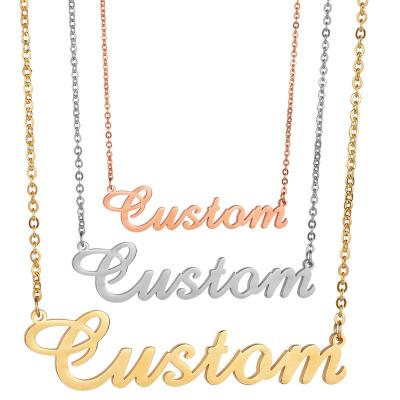 China Custom 18K Gold 18K Gold Vacuum Gold Plating Stainless Steel Letter Personality Necklace High Quality Necklace Women's Custom Name Necklace for sale