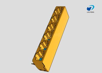 China RJ45 6-port jack Cat.5 THT angled for sale