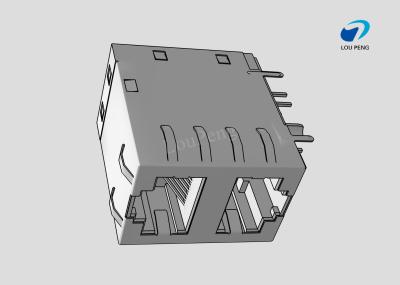 China RJ45 Connectors, RJ45 with Integrated Magnetics, Multiple Ports, Port Matrix Configuration 2 x 1, RJ Type Jacks & Plugs for sale