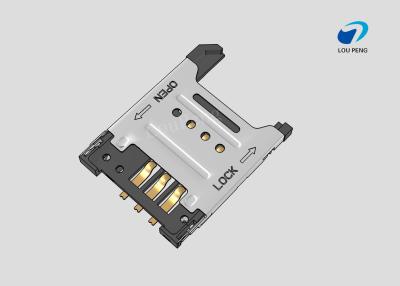 China SIM Connectors, SIM Card Connectors, 2FF mini SIM Compatible Card, 6 Position, 2.54mm [.1in] Centerline,SMT for sale