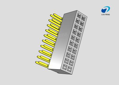 China Female header, PCB Mount Receptacle, Vertical, Board-to-Board, 20 Position, 2.0mm Pitch, Shrouded, Gold Flash, 90 degree for sale