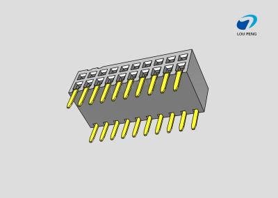 China Female header, PCB Mount Receptacle, Vertical, Board-to-Board, 20 Position, 2.0mm Pitch, Shrouded, Gold Flash, 90 degree for sale