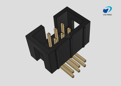 China IDC Header connector,  PCB Mount Receptacle, Board-to-Board, 2X3 Position, 2.54mm Pitch, Gold Flash, Right angle for sale