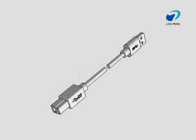 China USB Cable Assemblies, 3.0 V USB 9-Position Plug, Type A to Type B, Double-Ended, Standard, 24 – 28AWG Wire Size, Black for sale