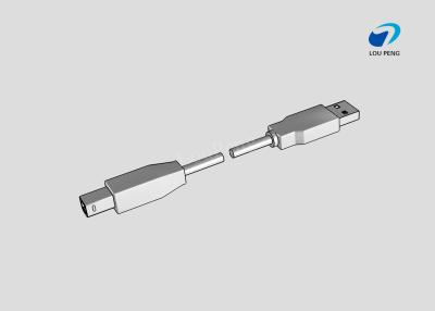 China USB Cable Assemblies, USB 4-Position Plug, Type A to Type B, Double-Ended, Standard, 28AWG Wire Size, Black for sale